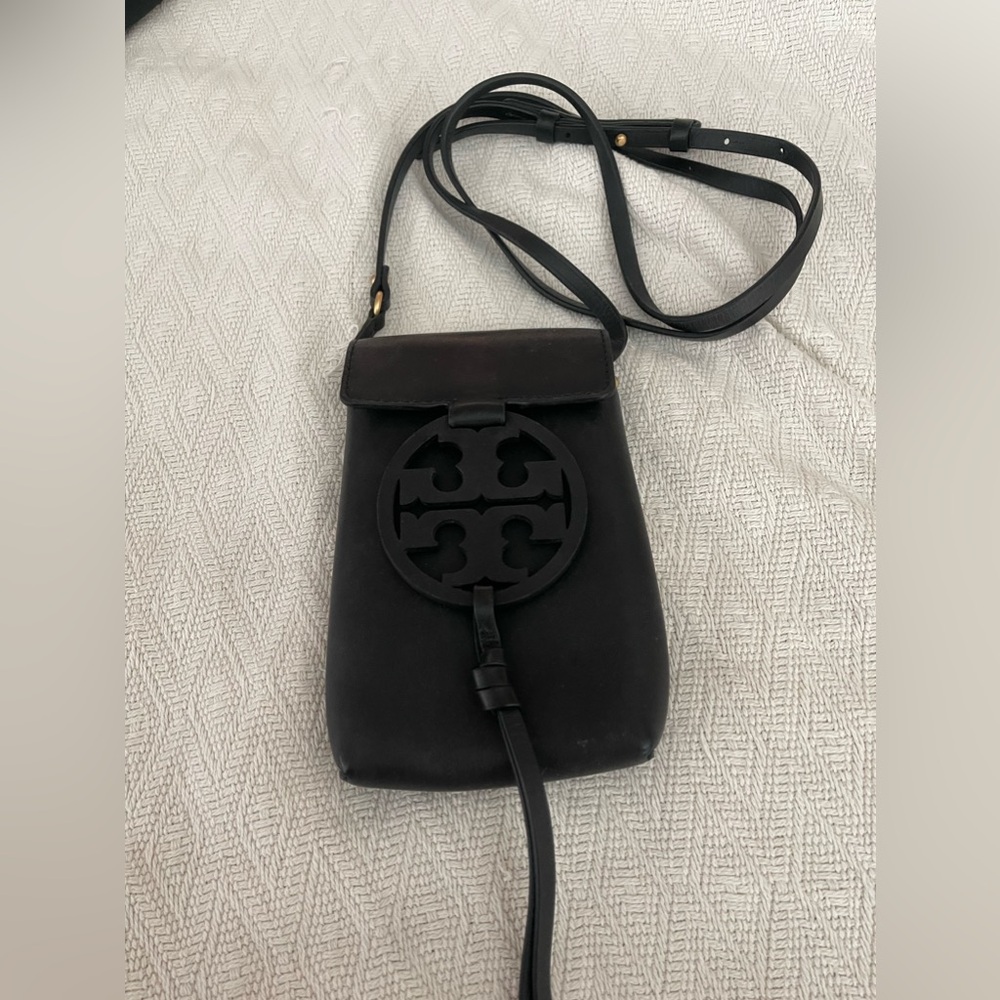 Tory Burch crossbody wallet.  Leather.
